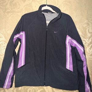 Nike Women's Black Jacket with Purple Accents